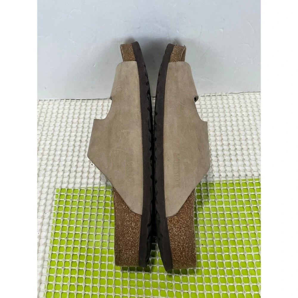 Birkenstock Arizona Tobacco Brown Nubuck Leather Slide Sandals